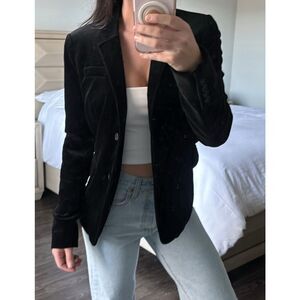 NWOT J Crew Collection Black Velvet Schoolboy Blazer, S 4, $218 B17